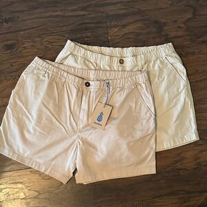 Chubbies “The Crop Circles” Cream/Tan Flat Front Men Shorts - 2XXL - Brand New